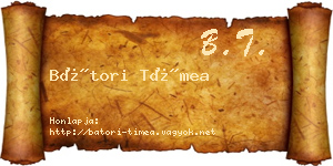Bátori Tímea névjegykártya